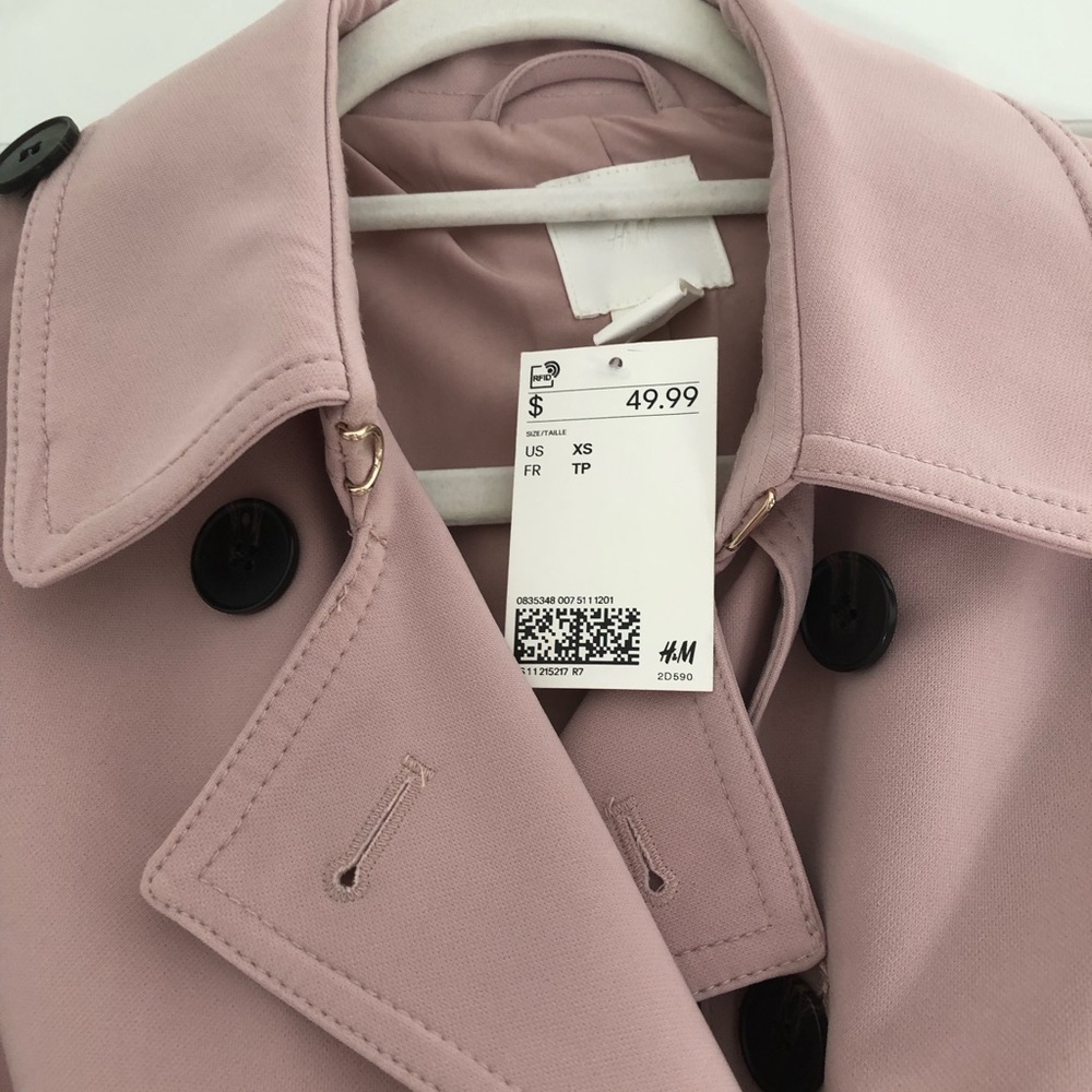 Women’s light pink trench coat H&M brand new!